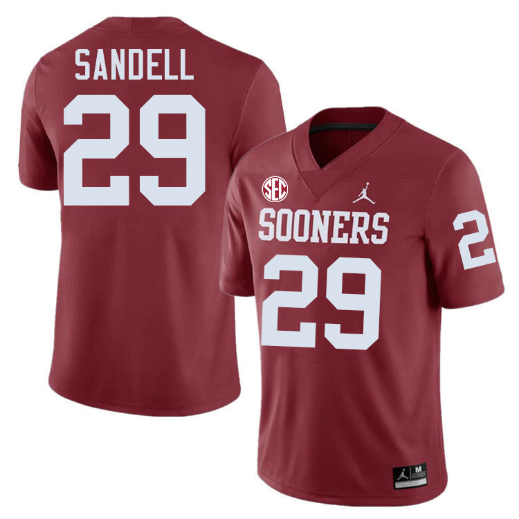 Oklahoma Sooners #29 Tate Sandell College Football Jerseys,Uniforms-Crimson